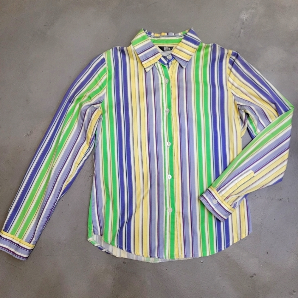 [EUC] Bright Stripe Blouse Size S